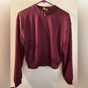 Puma Women's Perforated LightBomber Jacket - Burgundy Size XS